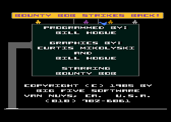 Bounty Bob Strikes Back back cover for Atari 5200